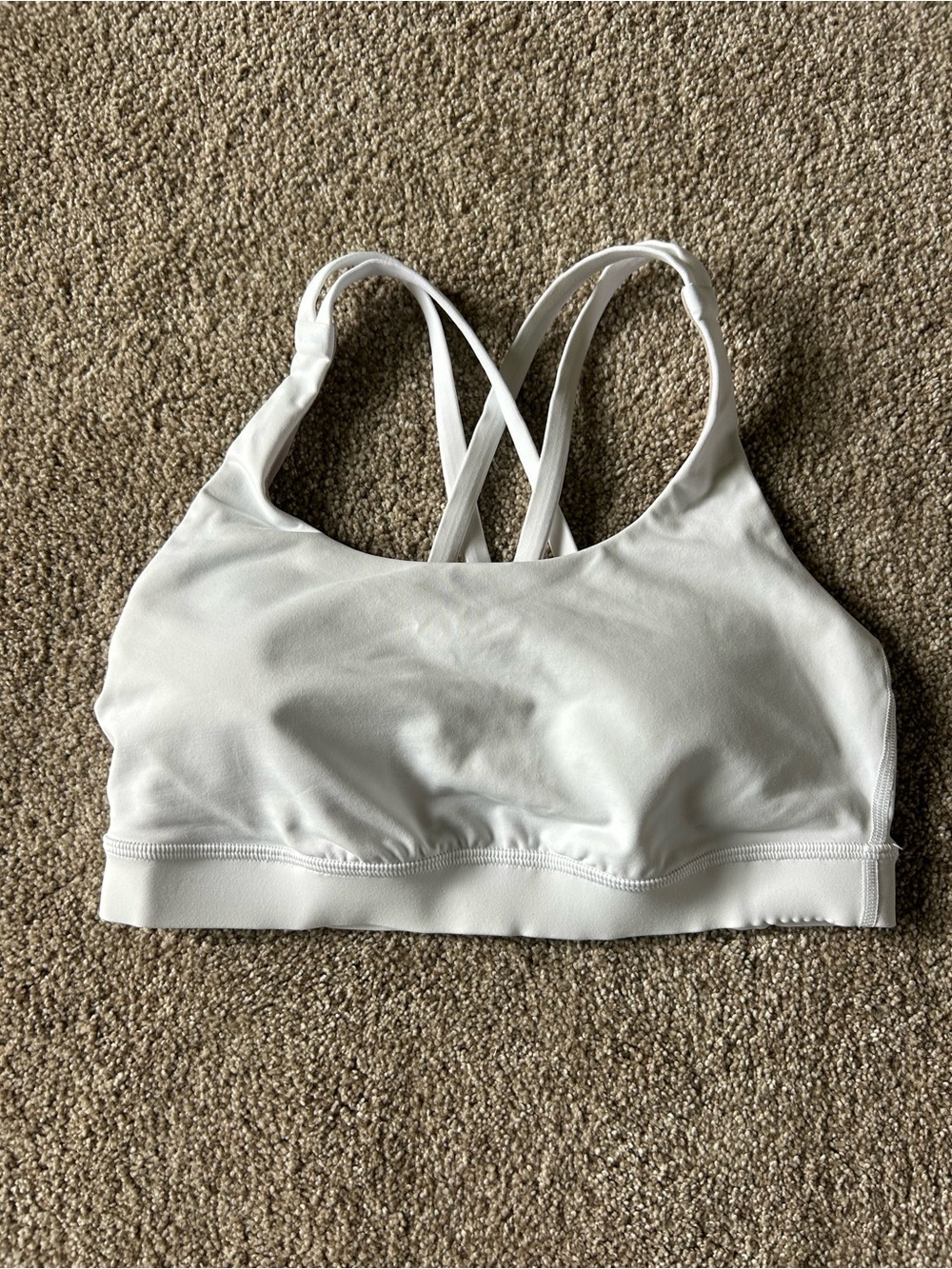 lululemon athletica White Crisscross Strap Sports Bra